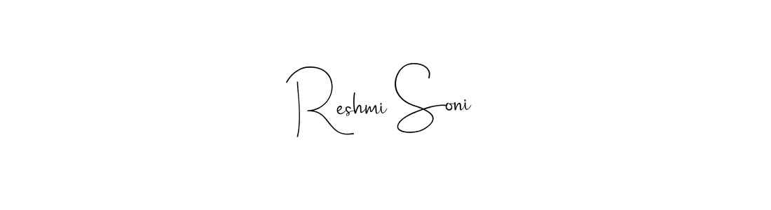 The best way (Andilay-7BmLP) to make a short signature is to pick only two or three words in your name. The name Reshmi Soni include a total of six letters. For converting this name. Reshmi Soni signature style 4 images and pictures png