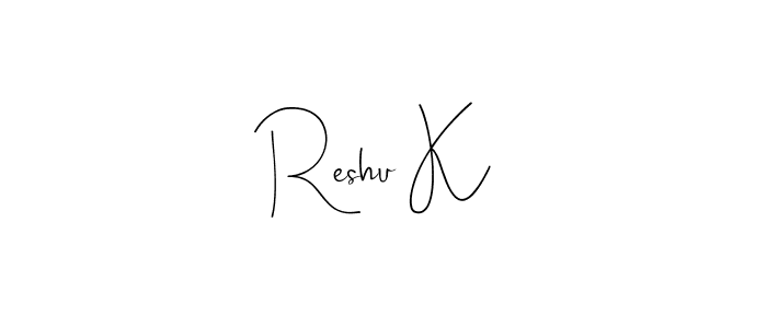 This is the best signature style for the Reshu K name. Also you like these signature font (Andilay-7BmLP). Mix name signature. Reshu K signature style 4 images and pictures png