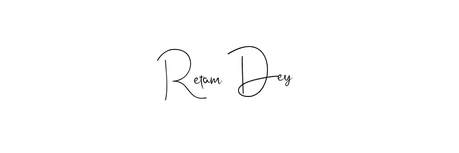 The best way (Andilay-7BmLP) to make a short signature is to pick only two or three words in your name. The name Retam Dey include a total of six letters. For converting this name. Retam Dey signature style 4 images and pictures png