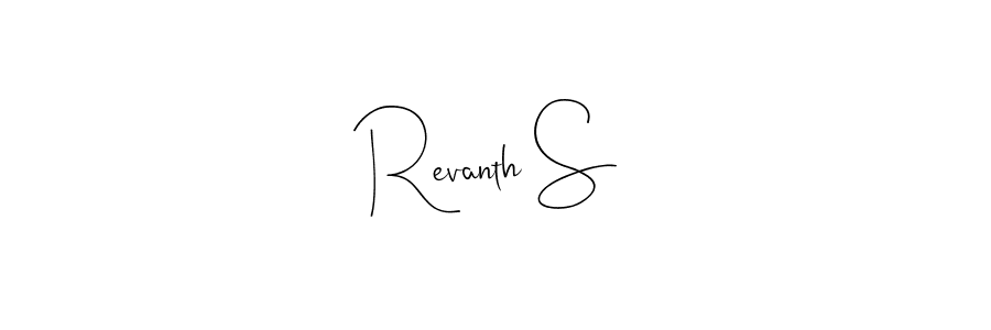 It looks lik you need a new signature style for name Revanth S. Design unique handwritten (Andilay-7BmLP) signature with our free signature maker in just a few clicks. Revanth S signature style 4 images and pictures png