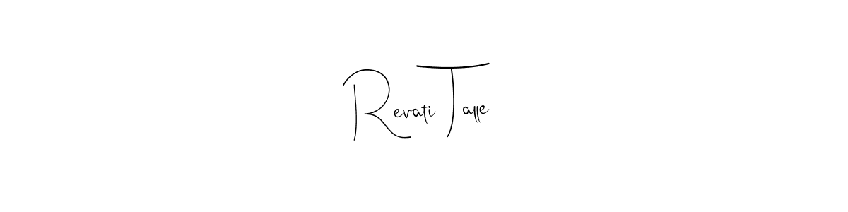 Use a signature maker to create a handwritten signature online. With this signature software, you can design (Andilay-7BmLP) your own signature for name Revati Talle. Revati Talle signature style 4 images and pictures png
