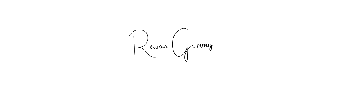 How to make Rewan Gurung signature? Andilay-7BmLP is a professional autograph style. Create handwritten signature for Rewan Gurung name. Rewan Gurung signature style 4 images and pictures png
