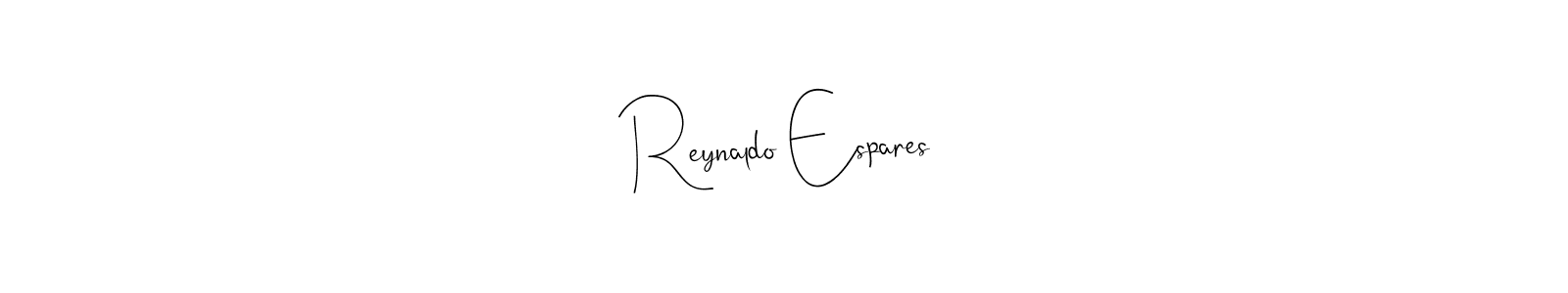Andilay-7BmLP is a professional signature style that is perfect for those who want to add a touch of class to their signature. It is also a great choice for those who want to make their signature more unique. Get Reynaldo Espares name to fancy signature for free. Reynaldo Espares signature style 4 images and pictures png