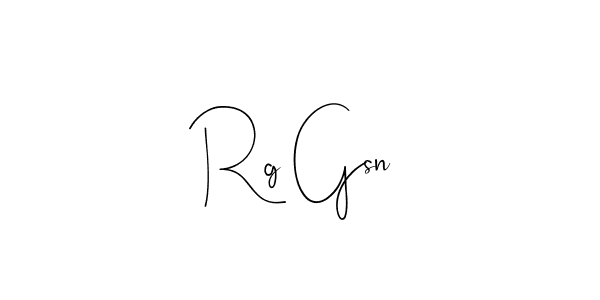 How to make Rg Gsn name signature. Use Andilay-7BmLP style for creating short signs online. This is the latest handwritten sign. Rg Gsn signature style 4 images and pictures png