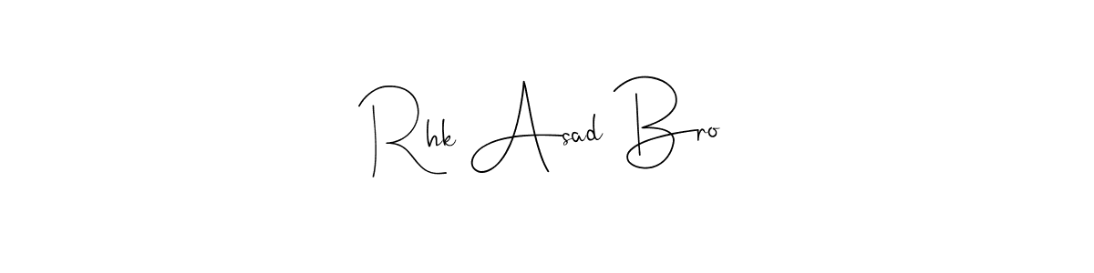 Andilay-7BmLP is a professional signature style that is perfect for those who want to add a touch of class to their signature. It is also a great choice for those who want to make their signature more unique. Get Rhk Asad Bro name to fancy signature for free. Rhk Asad Bro signature style 4 images and pictures png