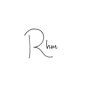 if you are searching for the best signature style for your name Rhm. so please give up your signature search. here we have designed multiple signature styles  using Andilay-7BmLP. Rhm signature style 4 images and pictures png