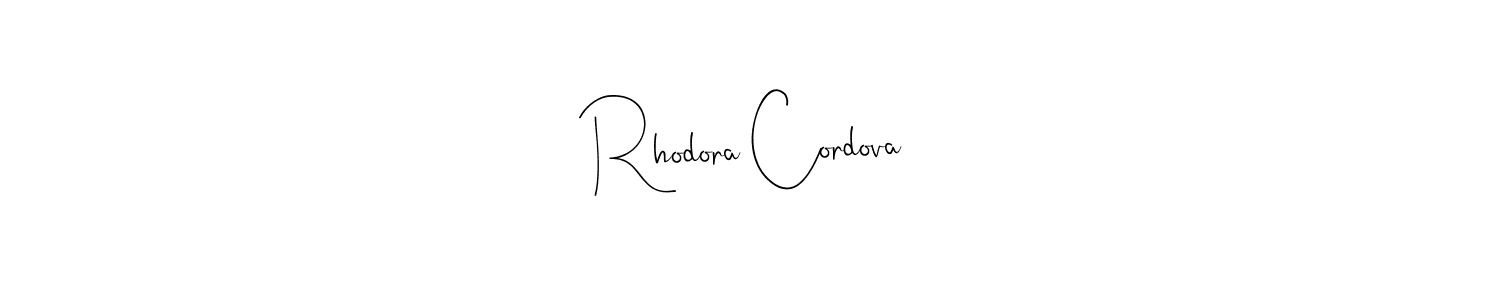 Use a signature maker to create a handwritten signature online. With this signature software, you can design (Andilay-7BmLP) your own signature for name Rhodora Cordova. Rhodora Cordova signature style 4 images and pictures png