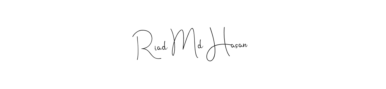 Design your own signature with our free online signature maker. With this signature software, you can create a handwritten (Andilay-7BmLP) signature for name Riad Md Hasan. Riad Md Hasan signature style 4 images and pictures png