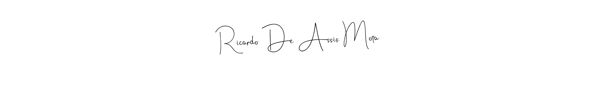 You should practise on your own different ways (Andilay-7BmLP) to write your name (Ricardo De Assis Mota) in signature. don't let someone else do it for you. Ricardo De Assis Mota signature style 4 images and pictures png
