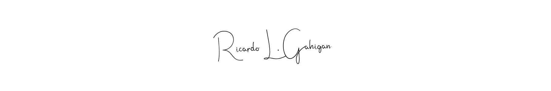 How to Draw Ricardo L. Gahigan signature style? Andilay-7BmLP is a latest design signature styles for name Ricardo L. Gahigan. Ricardo L. Gahigan signature style 4 images and pictures png