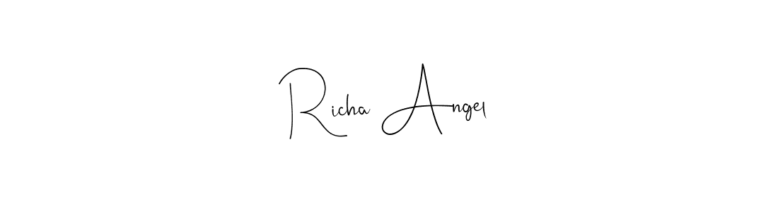 Make a beautiful signature design for name Richa Angel. Use this online signature maker to create a handwritten signature for free. Richa Angel signature style 4 images and pictures png