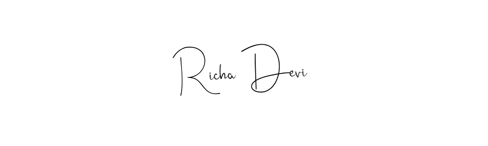 Make a beautiful signature design for name Richa Devi. With this signature (Andilay-7BmLP) style, you can create a handwritten signature for free. Richa Devi signature style 4 images and pictures png