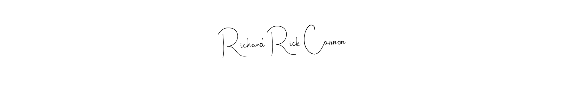 The best way (Andilay-7BmLP) to make a short signature is to pick only two or three words in your name. The name Richard Rick Cannon include a total of six letters. For converting this name. Richard Rick Cannon signature style 4 images and pictures png