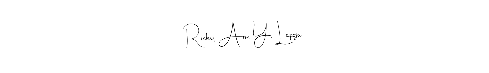 Make a beautiful signature design for name Richel Ann Y. Lapoja. Use this online signature maker to create a handwritten signature for free. Richel Ann Y. Lapoja signature style 4 images and pictures png