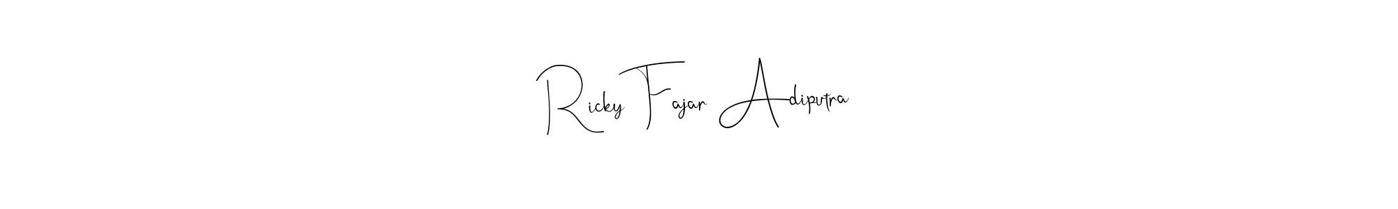 Use a signature maker to create a handwritten signature online. With this signature software, you can design (Andilay-7BmLP) your own signature for name Ricky Fajar Adiputra. Ricky Fajar Adiputra signature style 4 images and pictures png