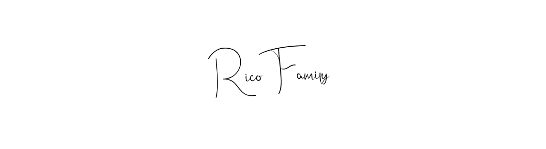 How to make Rico Family name signature. Use Andilay-7BmLP style for creating short signs online. This is the latest handwritten sign. Rico Family signature style 4 images and pictures png