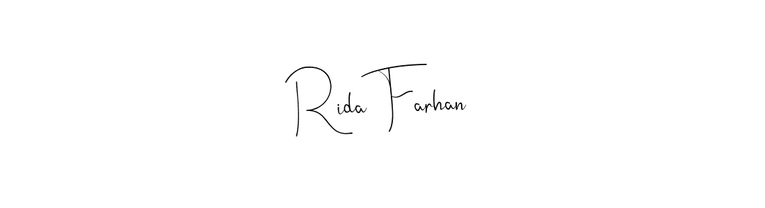 if you are searching for the best signature style for your name Rida Farhan. so please give up your signature search. here we have designed multiple signature styles  using Andilay-7BmLP. Rida Farhan signature style 4 images and pictures png