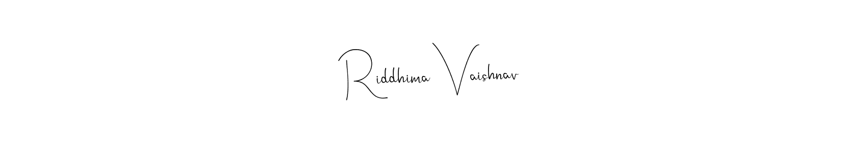 Andilay-7BmLP is a professional signature style that is perfect for those who want to add a touch of class to their signature. It is also a great choice for those who want to make their signature more unique. Get Riddhima Vaishnav name to fancy signature for free. Riddhima Vaishnav signature style 4 images and pictures png