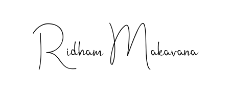 A dynamic signature style for Ridham Makavana using Andilay-7BmLP script. Designed to look authentic, handwritten, and professional. Ridham Makavana signature style 4 images and pictures png