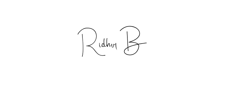 It looks lik you need a new signature style for name Ridhul B. Design unique handwritten (Andilay-7BmLP) signature with our free signature maker in just a few clicks. Ridhul B signature style 4 images and pictures png