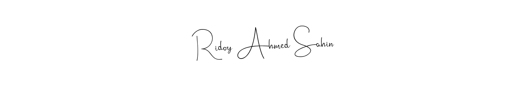 This is the best signature style for the Ridoy Ahmed Sahin name. Also you like these signature font (Andilay-7BmLP). Mix name signature. Ridoy Ahmed Sahin signature style 4 images and pictures png