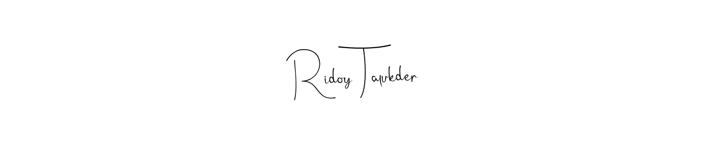 You can use this online signature creator to create a handwritten signature for the name Ridoy Talukder. This is the best online autograph maker. Ridoy Talukder signature style 4 images and pictures png
