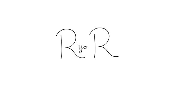 Design your own signature with our free online signature maker. With this signature software, you can create a handwritten (Andilay-7BmLP) signature for name Rijo R. Rijo R signature style 4 images and pictures png