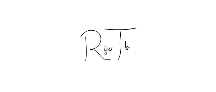 How to Draw Rijo Tb signature style? Andilay-7BmLP is a latest design signature styles for name Rijo Tb. Rijo Tb signature style 4 images and pictures png