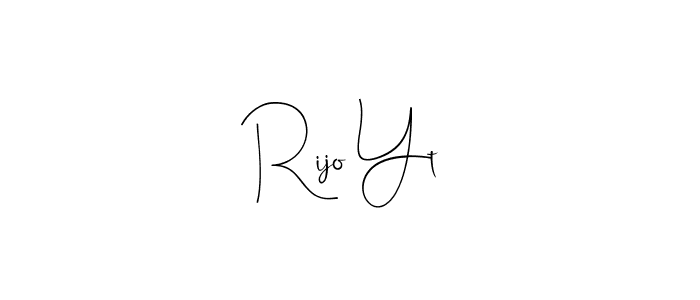 The best way (Andilay-7BmLP) to make a short signature is to pick only two or three words in your name. The name Rijo Yt include a total of six letters. For converting this name. Rijo Yt signature style 4 images and pictures png