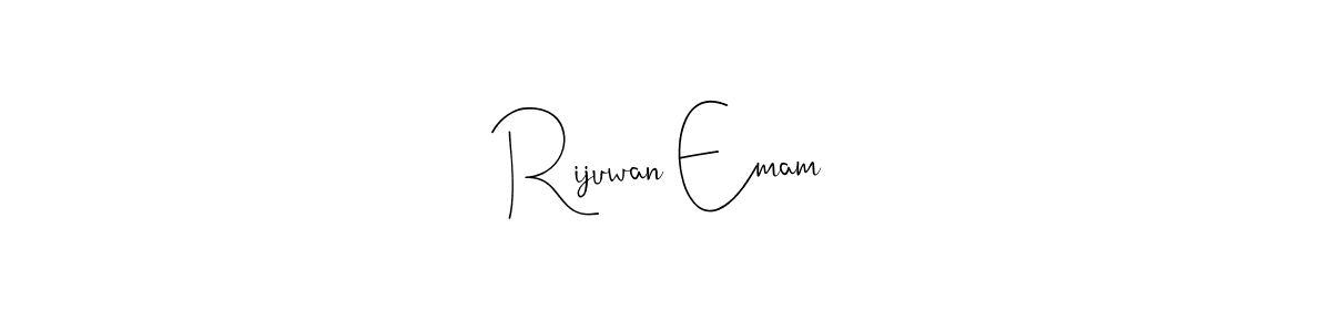 How to make Rijuwan Emam name signature. Use Andilay-7BmLP style for creating short signs online. This is the latest handwritten sign. Rijuwan Emam signature style 4 images and pictures png
