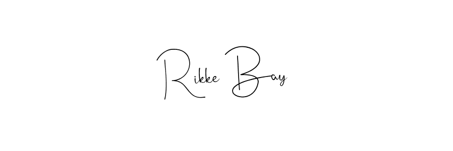 How to make Rikke Bay name signature. Use Andilay-7BmLP style for creating short signs online. This is the latest handwritten sign. Rikke Bay signature style 4 images and pictures png
