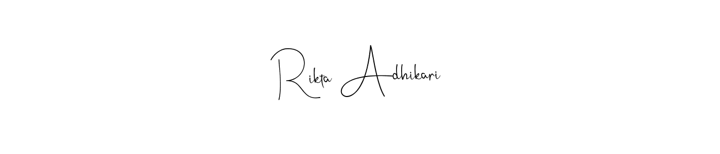 Create a beautiful signature design for name Rikta Adhikari. With this signature (Andilay-7BmLP) fonts, you can make a handwritten signature for free. Rikta Adhikari signature style 4 images and pictures png