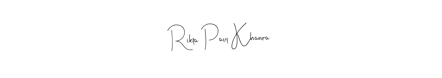 Make a beautiful signature design for name Rikta Paul Khanra. With this signature (Andilay-7BmLP) style, you can create a handwritten signature for free. Rikta Paul Khanra signature style 4 images and pictures png