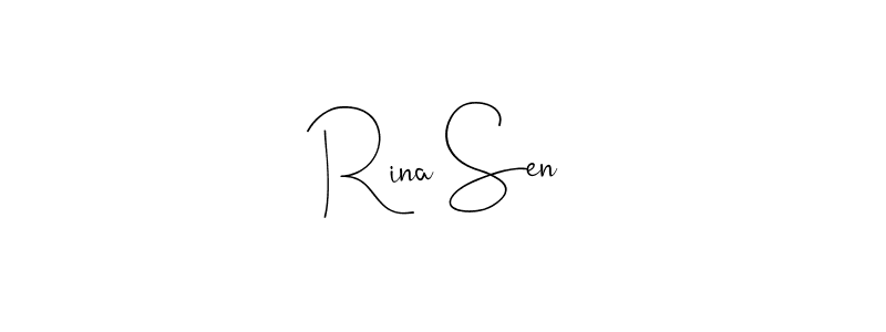 if you are searching for the best signature style for your name Rina Sen. so please give up your signature search. here we have designed multiple signature styles  using Andilay-7BmLP. Rina Sen signature style 4 images and pictures png