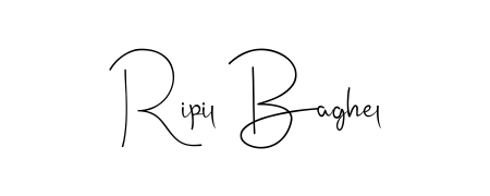 Enhance your business communications with Ripil Baghel signature in Andilay-7BmLP lettering. Clean, modern, and universally compatible. Ripil Baghel signature style 4 images and pictures png