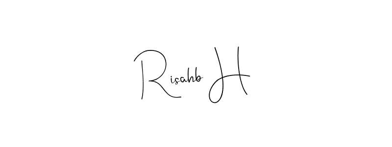 if you are searching for the best signature style for your name Risahb H. so please give up your signature search. here we have designed multiple signature styles  using Andilay-7BmLP. Risahb H signature style 4 images and pictures png
