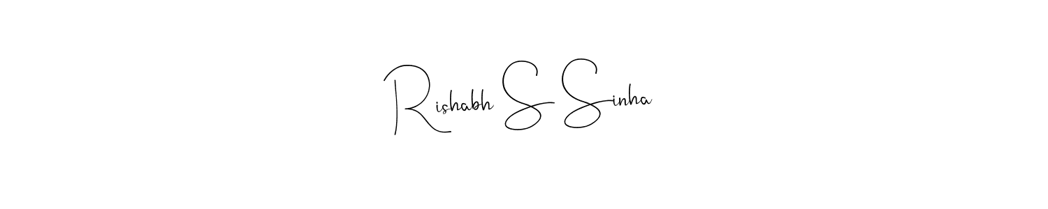 Also we have Rishabh S Sinha name is the best signature style. Create professional handwritten signature collection using Andilay-7BmLP autograph style. Rishabh S Sinha signature style 4 images and pictures png