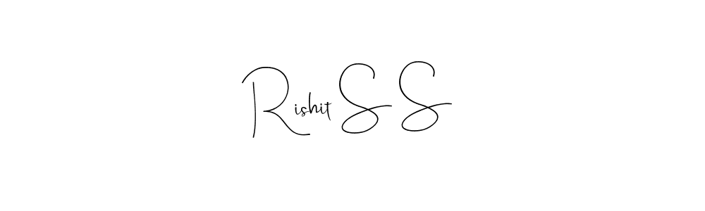 Andilay-7BmLP is a professional signature style that is perfect for those who want to add a touch of class to their signature. It is also a great choice for those who want to make their signature more unique. Get Rishit S S name to fancy signature for free. Rishit S S signature style 4 images and pictures png