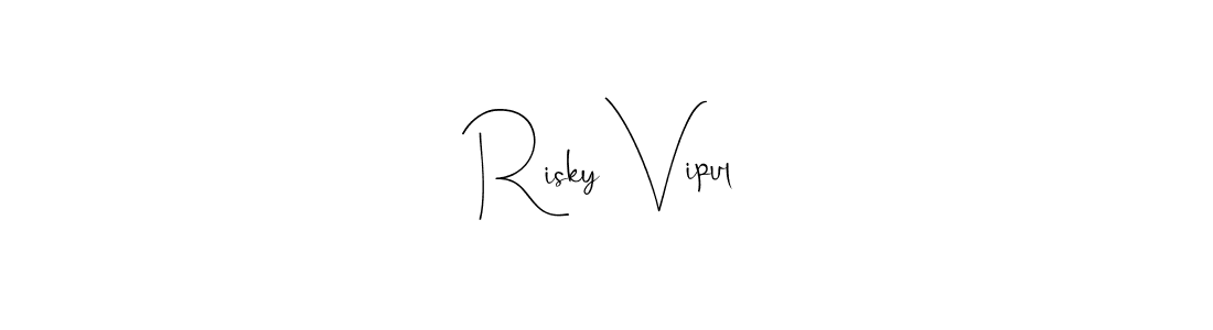 Use a signature maker to create a handwritten signature online. With this signature software, you can design (Andilay-7BmLP) your own signature for name Risky Vipul. Risky Vipul signature style 4 images and pictures png