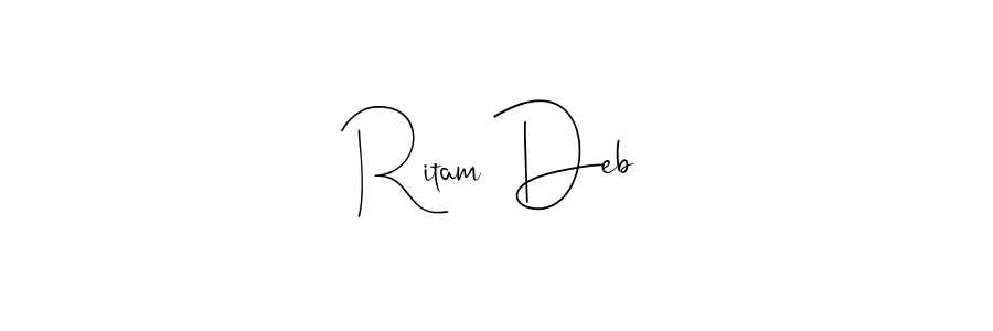 You should practise on your own different ways (Andilay-7BmLP) to write your name (Ritam Deb) in signature. don't let someone else do it for you. Ritam Deb signature style 4 images and pictures png
