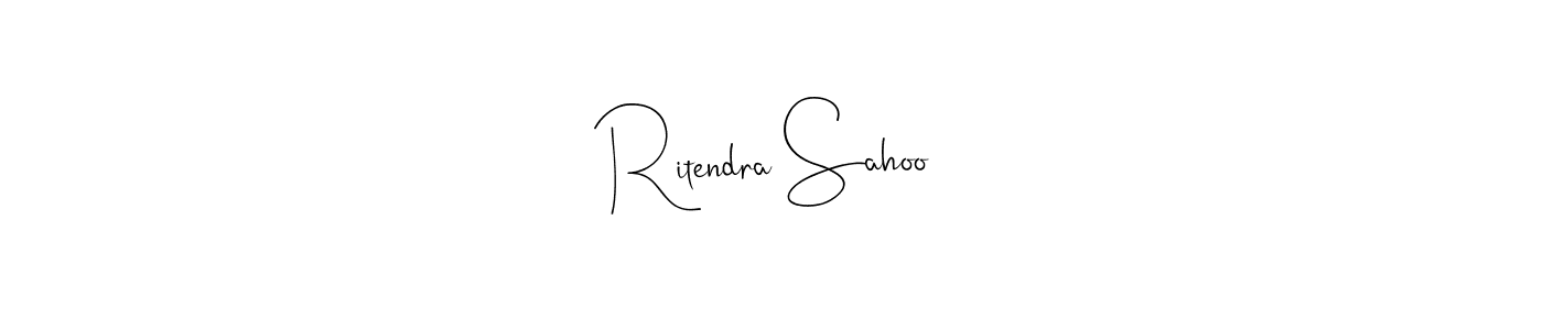 How to make Ritendra Sahoo name signature. Use Andilay-7BmLP style for creating short signs online. This is the latest handwritten sign. Ritendra Sahoo signature style 4 images and pictures png