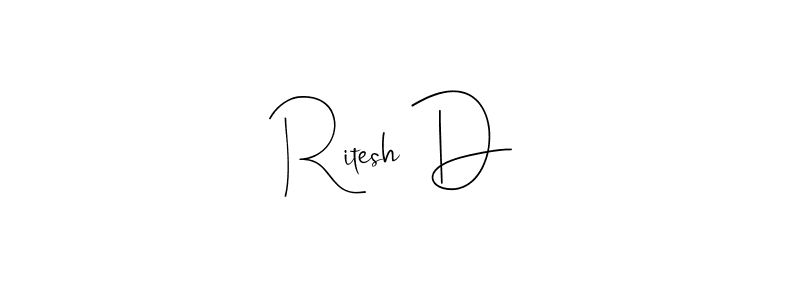 Use a signature maker to create a handwritten signature online. With this signature software, you can design (Andilay-7BmLP) your own signature for name Ritesh D. Ritesh D signature style 4 images and pictures png