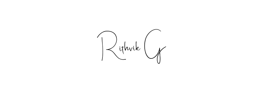 Design your own signature with our free online signature maker. With this signature software, you can create a handwritten (Andilay-7BmLP) signature for name Rithvik G. Rithvik G signature style 4 images and pictures png