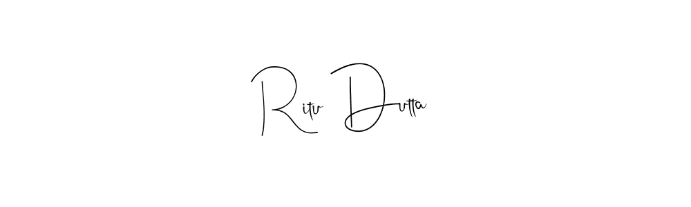 Use a signature maker to create a handwritten signature online. With this signature software, you can design (Andilay-7BmLP) your own signature for name Ritu Dutta. Ritu Dutta signature style 4 images and pictures png