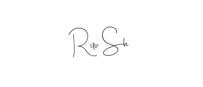 if you are searching for the best signature style for your name Ritu Sh. so please give up your signature search. here we have designed multiple signature styles  using Andilay-7BmLP. Ritu Sh signature style 4 images and pictures png