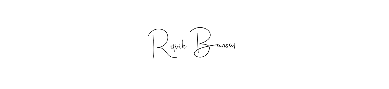 if you are searching for the best signature style for your name Ritvik Bansal. so please give up your signature search. here we have designed multiple signature styles  using Andilay-7BmLP. Ritvik Bansal signature style 4 images and pictures png