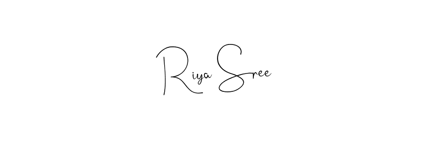 if you are searching for the best signature style for your name Riya Sree. so please give up your signature search. here we have designed multiple signature styles  using Andilay-7BmLP. Riya Sree signature style 4 images and pictures png