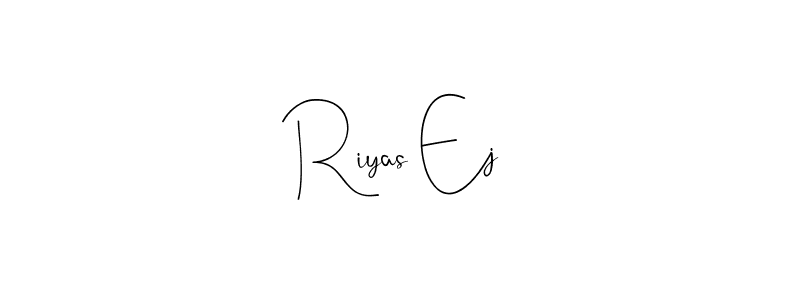 Use a signature maker to create a handwritten signature online. With this signature software, you can design (Andilay-7BmLP) your own signature for name Riyas Ej. Riyas Ej signature style 4 images and pictures png