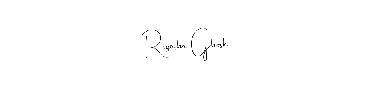 How to make Riyasha Ghosh signature? Andilay-7BmLP is a professional autograph style. Create handwritten signature for Riyasha Ghosh name. Riyasha Ghosh signature style 4 images and pictures png