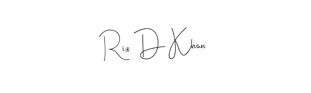 How to make Riz D Khan name signature. Use Andilay-7BmLP style for creating short signs online. This is the latest handwritten sign. Riz D Khan signature style 4 images and pictures png